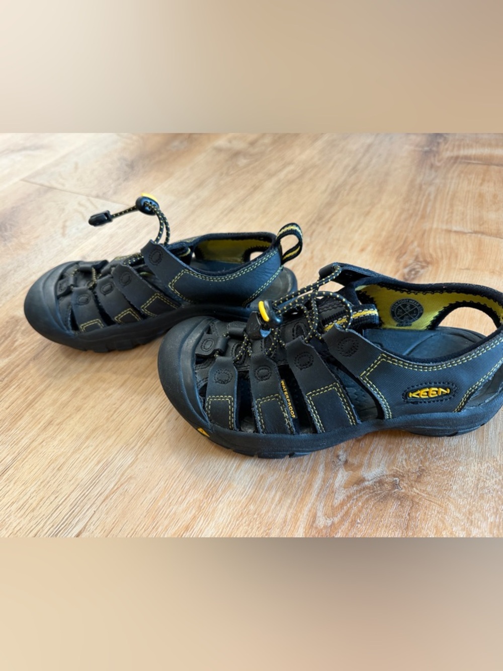 Kids Keen Black and Yellow Outdoor Sandals